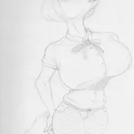 Monochrome Naomi sketch // 593x809 // 269.4KB