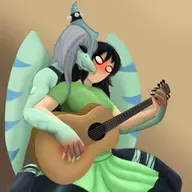 Anon Blushing Color Fang femAnon Genderswap hand_holding maleFang Musical_Instrument Pterodactyl // 2000x2000 // 219.1KB
