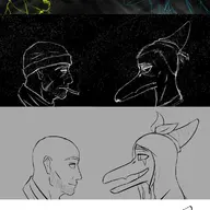 Anon Color Doomer_Anon Doomer_Fang Ending_1 Ending_2 Ending_3 Ending_4 Fang lucy Monochrome Pterodactyl sketch Smoking // 1168x2048 // 271.6KB