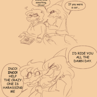 Baryonyx Blushing comic Gay I_Wani_Hug_That_Gator Mia Monochrome Olivia Parasaurolophus Smoking // 2216x2500 // 1.4MB