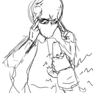 Animal black_and_white glasses I_Wani_Hug_That_Gator Inco Monochrome Olivia sketch // 435x550 // 47.7KB