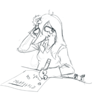 Judee Monochrome Original_Character sketch // 734x666 // 143.4KB