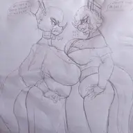 Monochrome Original_Character Trish's_grandma Trish's_mom // 2048x1839 // 348.3KB