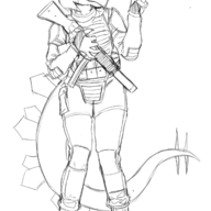 black_and_white cosplay gun Monochrome sketch Stegosaurus Stella // 565x843 // 133.4KB