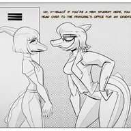 comic crossover goodbye_volcano_high I_Wani_Hug_That_Gator Mia Monochrome Naomi Parasaurolophus text // 5000x1423 // 1.7MB