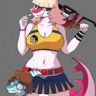 Ben Color cosplay crossover Food glasses I_Wani_Hug_That_Gator Mia Parasaurolophus Stockings // 1912x2740 // 406.6KB