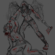 Blood Fang Monochrome Postal sketch trish // 747x801 // 315.2KB