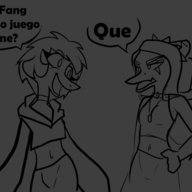 Fang Monochrome Original_Character // 859x521 // 46.6KB