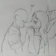 Anon Fang kissing Monochrome sketch // 2560x1975 // 167.4KB