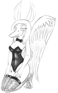 black_and_white Bunnysuit cosplay Fang Feet Monochrome // 1110x1770 // 867.9KB