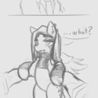 Anon Fang Monochrome My_Little_Pony sketch // 3034x5778 // 3.9MB