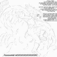 Anon Ending_1 Fang gun Monochrome Pterodactyl // 3000x2500 // 763.8KB