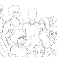 Anon Aquilops Fang Monochrome Naomi Naser Parasaurolophus Pterodactyl Raptor reed Rosa Sage sketch Stegosaurus Stella Triceratops trish // 1600x987 // 272.9KB