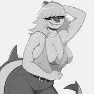 black_and_white Breasts I_Wani_Hug_That_Gator Mia Monochrome Parasaurolophus // 2580x3408 // 1.3MB