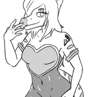 black_and_white cosplay I_Wani_Hug_That_Gator kiara Monochrome sketch Video_Game // 1456x2116 // 490.9KB