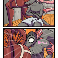 Adam Blushing Butt Color comic Gay Naser Pterodactyl Raptor reed text // 1616x4792 // 9.4MB
