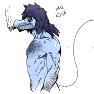 Baryonyx Color Dilf Genderswap maleNova Nova Nude Original_Character Smoking // 1463x1466 // 1003.4KB