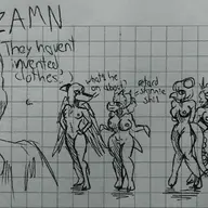 Anon Aquilops Breasts Fang Human meme Monochrome Nude Penis Pterodactyl Raptor reed Rosa sketch Stegosaurus Stella text Triceratops trish // 2359x1142 // 290.1KB