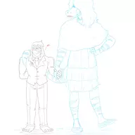 Blushing Color Fang_(Primal) glasses Principal_Spears Tyrannosaurus_Rex // 3400x4200 // 396.5KB