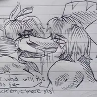 Amber black_and_white Green incest kissing Monochrome Original_Character Pterodactyl sketch text // 2549x2137 // 310.9KB