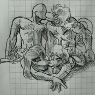 Anon Bisexual black_and_white Fang Gay Human kissing Monochrome Nude Pterodactyl Raptor reed Sex sketch Triceratops trish // 1730x1586 // 259.3KB