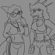 Aquilops black_and_white Chelsea Monochrome Original_Character Parasaurolophus Zephyr_(OC) // 2000x1920 // 280.8KB