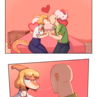 Anon Color glasses hand_holding Human kissing Naomi Parasaurolophus // 1450x1900 // 4.2MB