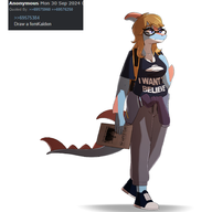 4chan Color femKaiden Genderswap glasses Kaiden Original_Character Parasaurolophus // 1851x2046 // 627.6KB