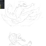 4chan Baryonyx Butt I_Wani_Hug_That_Gator Mia Monochrome Original_Character Parasaurolophus Trent_D_Nito // 2500x2200 // 797.5KB