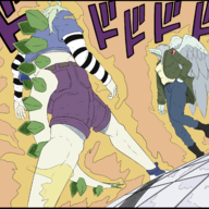 Color Cynthia_(Stella's_Daughter) femGreen Genderswap Green Jojo's_Bizarre_Adventure Original_Character Pterodactyl Stegosaurus // 2500x2200 // 1.6MB
