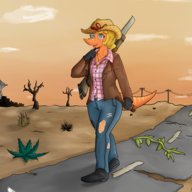 Acrocanthosaurus Alternate_Outfit Color cosplay crossover Fallout gun Heather(OC) Original_Character Video_Game // 2480x2855 // 3.3MB
