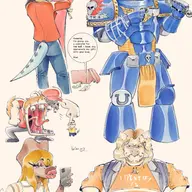 Ankylosaurus Ben Blushing Buster Chris_Chan Coach_Solly Color cosplay crossover Dilophosaurus glasses Human I_Wani_Hug_That_Gator Inco kiara Parasaurolophus Randy Simian Triceratops Warhammer_40k // 2480x3508 // 1.2MB