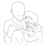Anon children Compsognathus Human Monochrome Original_Character Sam_(Schizo's_Daughter) schizo-chan sketch // 1290x1406 // 324.4KB