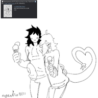 4chan Anon Blushing femAnon Food Genderswap Human Judee maleJudee Monochrome Original_Character sketch troodon // 1280x1280 // 217.9KB