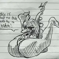 black_and_white Breasts Butt Cynthia_(Stella's_Daughter) Masturbation Monochrome Nude Original_Character Pussy sketch Stegosaurus text // 1637x1488 // 274.4KB