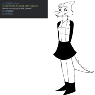 4chan cosplay Deltarune Monochrome Naomi Parasaurolophus sketch Video_Game // 1280x1280 // 228.3KB