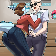 Ben Blushing Brachiosaurus Breasts Butt Color Human I_Wani_Hug_That_Gator Inco Liz Parasaurolophus // 1920x1080 // 1.6MB