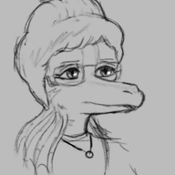 black_and_white crossover Dilophosaurus femRandy Genderswap glasses I_Wani_Hug_That_Gator King_of_the_Hill Monochrome Randy sketch // 621x718 // 150.8KB