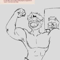4chan abs Background_Character black_and_white Fit glasses Monochrome Raptor Sage sketch Stephanie Triceratops // 687x763 // 12.4KB