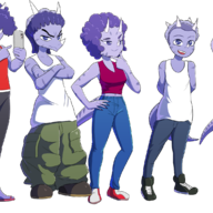 Background_Character Chondra Color game_asset riley tali Tana transparent trevor Triceratops // 1703x1138 // 765.4KB