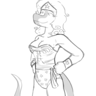 Background_Character Breasts cosplay DC Giganotosaurus Monochrome sketch Stacy // 973x1210 // 171.1KB