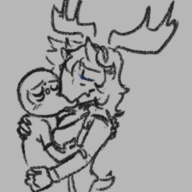 black_and_white Carnotaurus Human Janet_(OC) kissing Monochrome sketch // 610x766 // 227.6KB