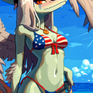 ai Bikini Blushing Breasts Color Fang Holiday Swimwear // 832x1216 // 1.2MB