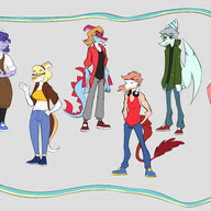 Brachiosaurus Color Damien Dilophosaurus glasses Green I_Wani_Hug_That_Gator Kaiden Liz Melissa_(Naomi's_Daughter) Naomi Original_Character Parasaurolophus Pterodactyl Raptor reed Sera_(Trish's_Daughter) Triceratops // 4516x2328 // 2.1MB