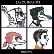 album_cover Atrociraptor Baryonyx Chasmosaurus Human Iris Jack Josephine Lur Monochrome Original_Character Raptor // 772x772 // 157.8KB