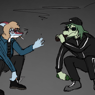 Alternate_Outfit Baryonyx Color glasses Kaiden Original_Character Parasaurolophus Smoking Trent_D_Nito // 700x400 // 133.8KB