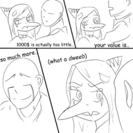 Anon black_and_white Fang Lucyd_dream Monochrome // 1500x1500 // 526.7KB