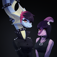 Alternate_Hairstyle Alternate_Outfit Color goth Hybrid Megan_(Mia's_Daughter) Original_Character Parasaurolophus Petunia // 1084x1084 // 562.3KB