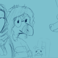 Baryonyx Haaniya Human Hybrid Izzy Monochrome Original_Character Petunia Rhinorex sketch Trent_D_Nito // 1040x521 // 311.5KB