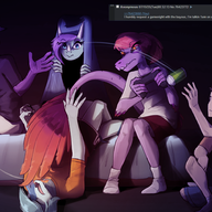 4chan Atrociraptor Baryonyx Chasmosaurus Color drink Human Iris Jack Joseph Josephine Lur Original_Character Raptor // 1343x934 // 1.0MB